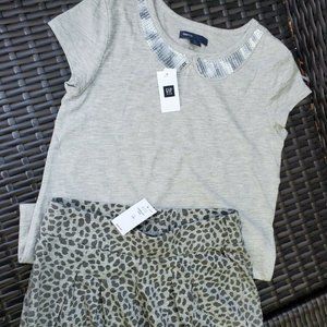NWT 2 pc Gap girl gray soft knit top pants